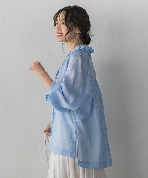 Droite lautreamont / ドロワットロートレアモン シャツ・ブラウス | ラスターラミーカルゼブラウス | 詳細2