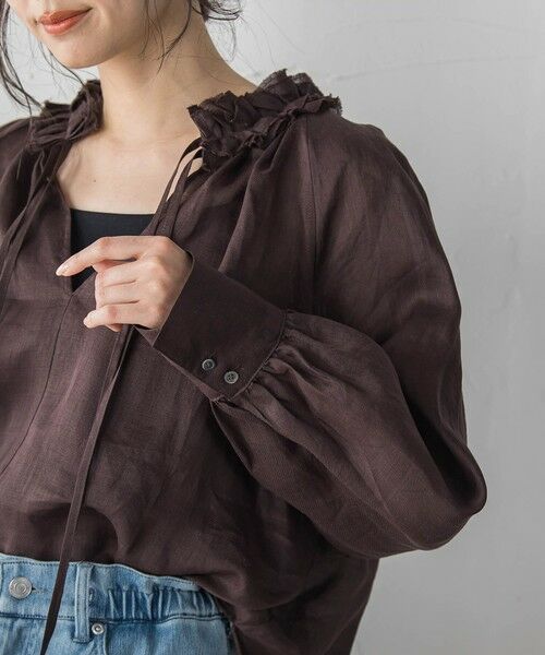 Droite lautreamont / ドロワットロートレアモン シャツ・ブラウス | ラスターラミーカルゼブラウス | 詳細17