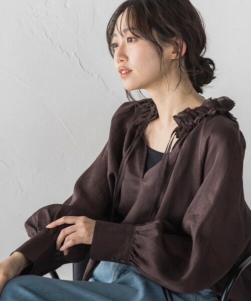 Droite lautreamont / ドロワットロートレアモン シャツ・ブラウス | ラスターラミーカルゼブラウス | 詳細11