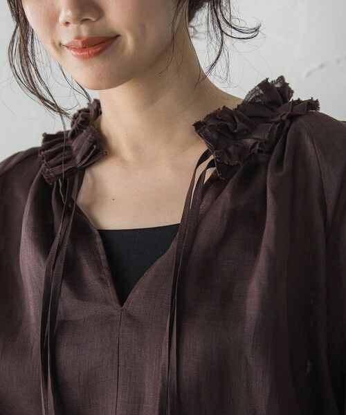 Droite lautreamont / ドロワットロートレアモン シャツ・ブラウス | ラスターラミーカルゼブラウス | 詳細15