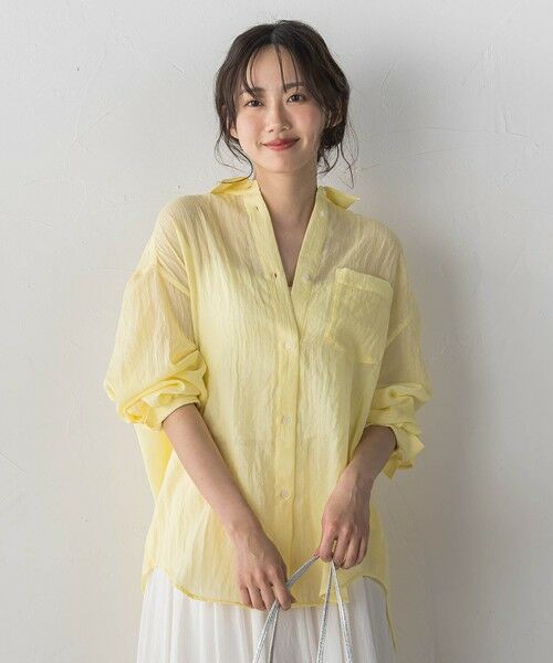 Droite lautreamont / ドロワットロートレアモン シャツ・ブラウス | ボイルシャンブレーシャツ（イエロー）