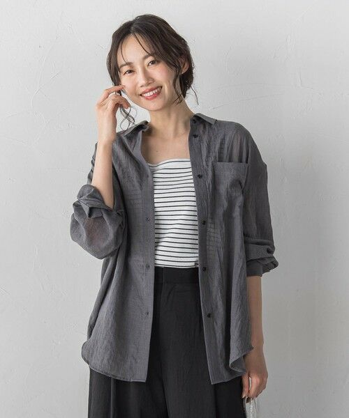 Droite lautreamont / ドロワットロートレアモン シャツ・ブラウス | ボイルシャンブレーシャツ（ライトグレー）