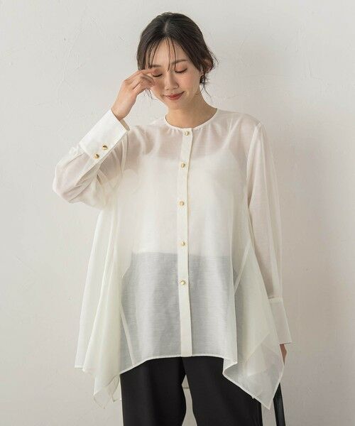 Droite lautreamont / ドロワットロートレアモン シャツ・ブラウス | ヘムフレアシアーチュニックブラウス | 詳細1