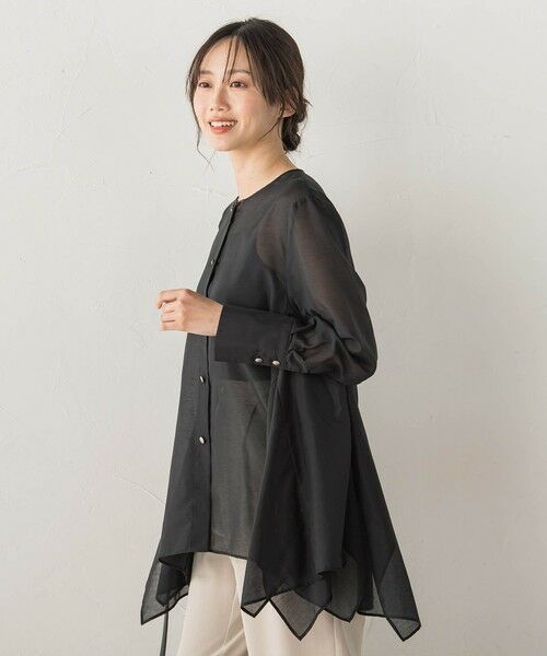 Droite lautreamont / ドロワットロートレアモン シャツ・ブラウス | ヘムフレアシアーチュニックブラウス | 詳細10
