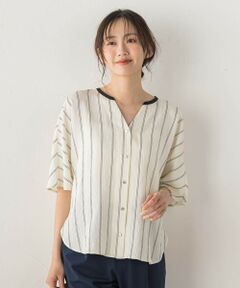 Droite lautreamont / ドロワットロートレアモン シャツ・ブラウス | ドビーストライプブラウス