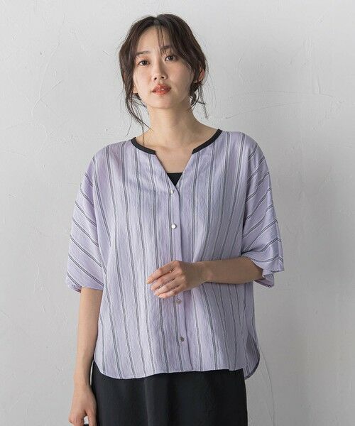 Droite lautreamont / ドロワットロートレアモン シャツ・ブラウス | ドビーストライプブラウス | 詳細6