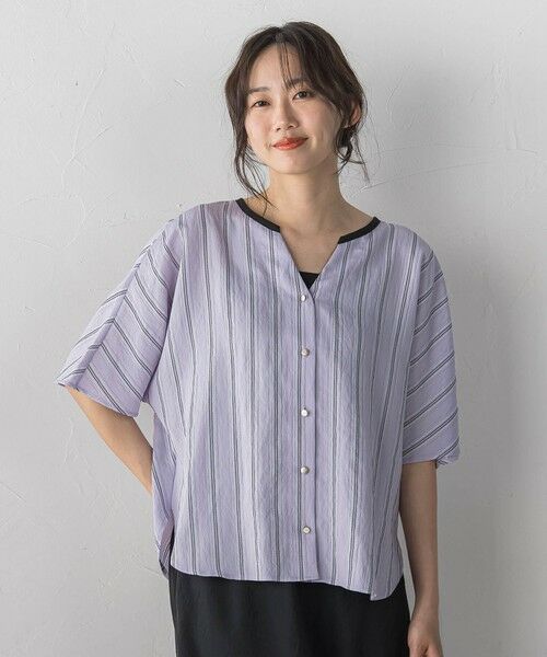 Droite lautreamont / ドロワットロートレアモン シャツ・ブラウス | ドビーストライプブラウス | 詳細7