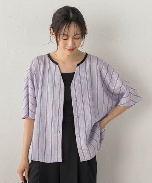 Droite lautreamont / ドロワットロートレアモン シャツ・ブラウス | ドビーストライプブラウス | 詳細1