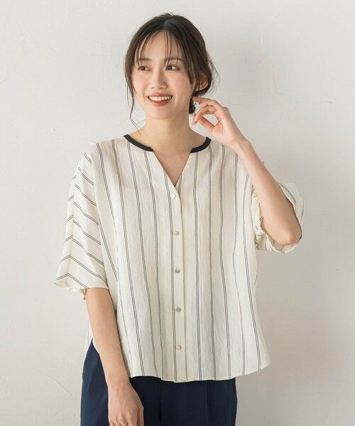 Droite lautreamont / ドロワットロートレアモン シャツ・ブラウス | ドビーストライプブラウス | 詳細13