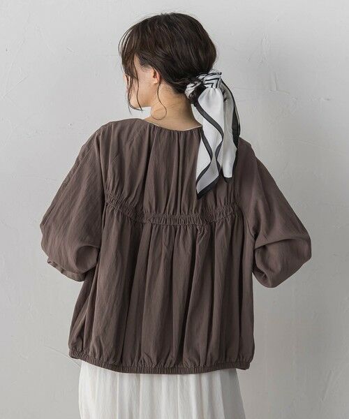 Droite lautreamont / ドロワットロートレアモン テーラードジャケット | レーヨンナイロンギャザー切替えブルゾン | 詳細3