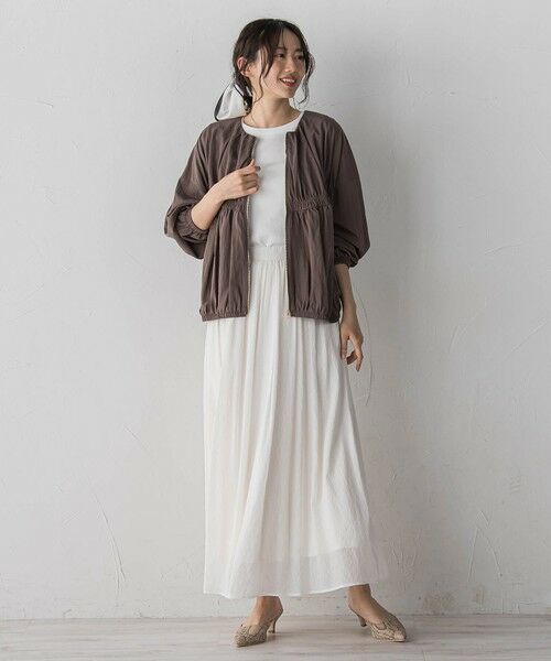 Droite lautreamont / ドロワットロートレアモン テーラードジャケット | レーヨンナイロンギャザー切替えブルゾン | 詳細4