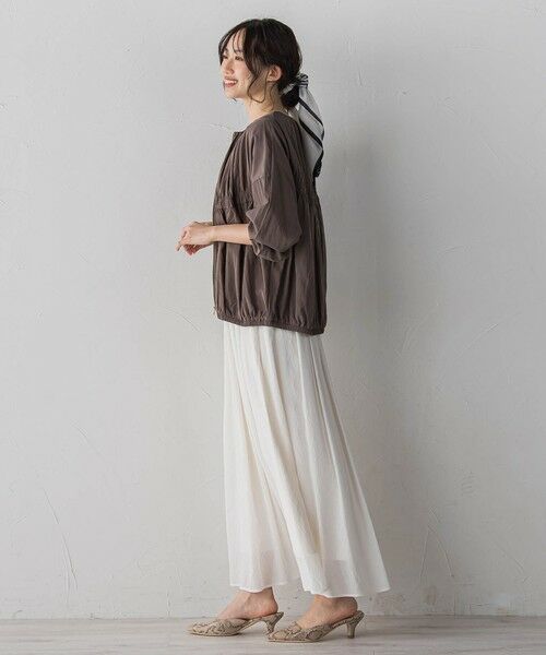 Droite lautreamont / ドロワットロートレアモン テーラードジャケット | レーヨンナイロンギャザー切替えブルゾン | 詳細5