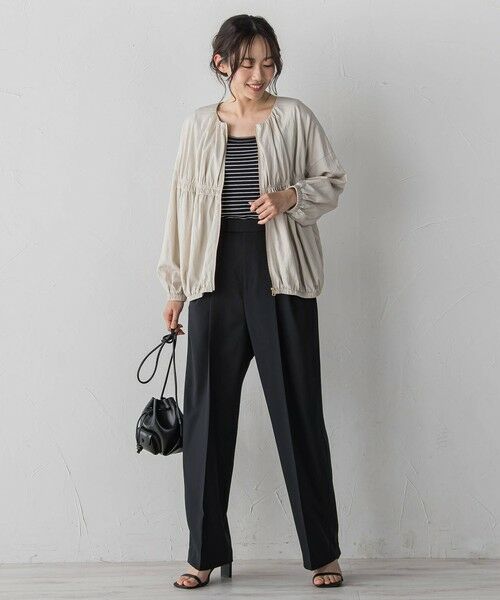 Droite lautreamont / ドロワットロートレアモン テーラードジャケット | レーヨンナイロンギャザー切替えブルゾン | 詳細10