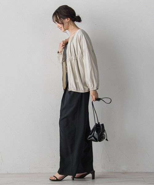 Droite lautreamont / ドロワットロートレアモン テーラードジャケット | レーヨンナイロンギャザー切替えブルゾン | 詳細11