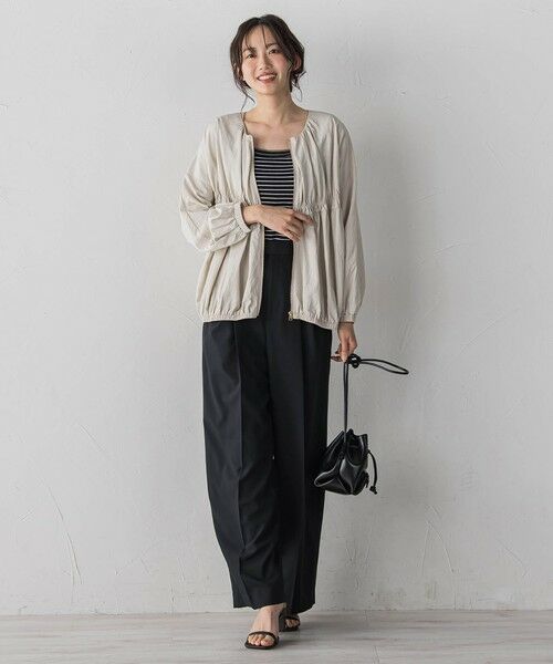 Droite lautreamont / ドロワットロートレアモン テーラードジャケット | レーヨンナイロンギャザー切替えブルゾン | 詳細12