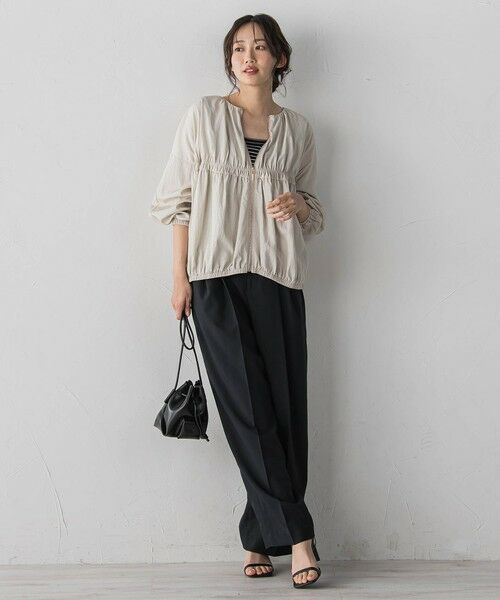 Droite lautreamont / ドロワットロートレアモン テーラードジャケット | レーヨンナイロンギャザー切替えブルゾン | 詳細14