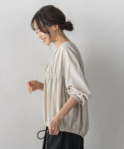 Droite lautreamont / ドロワットロートレアモン テーラードジャケット | レーヨンナイロンギャザー切替えブルゾン | 詳細7