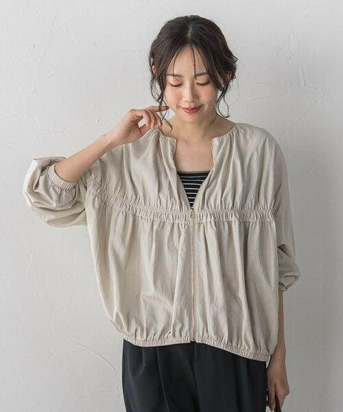 Droite lautreamont / ドロワットロートレアモン テーラードジャケット | レーヨンナイロンギャザー切替えブルゾン | 詳細9