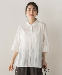 Droite lautreamont / ドロワットロートレアモン シャツ・ブラウス | 【WEB限定】T/Cストライプブラウス