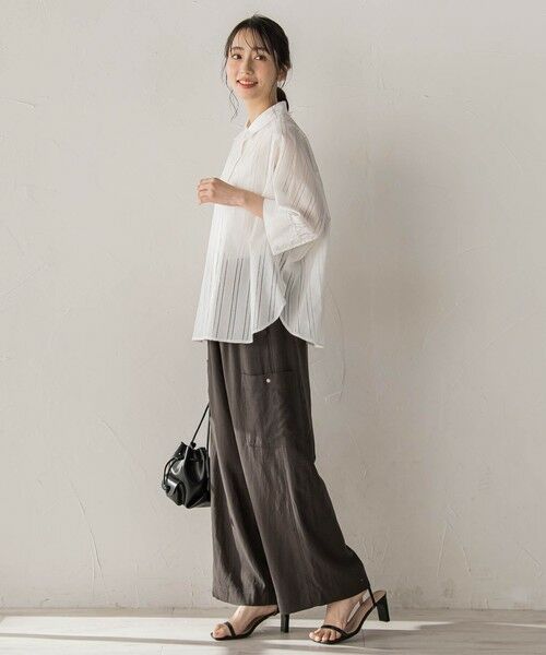 Droite lautreamont / ドロワットロートレアモン シャツ・ブラウス | 【WEB限定】T/Cストライプブラウス | 詳細5