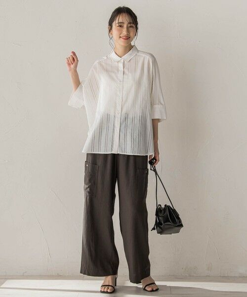 Droite lautreamont / ドロワットロートレアモン シャツ・ブラウス | 【WEB限定】T/Cストライプブラウス | 詳細6