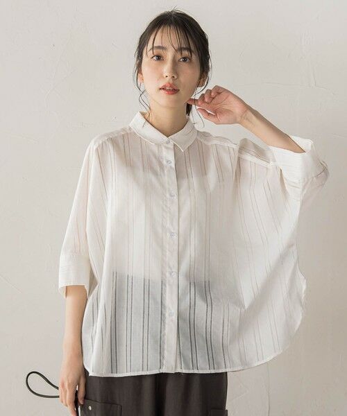 Droite lautreamont / ドロワットロートレアモン シャツ・ブラウス | 【WEB限定】T/Cストライプブラウス | 詳細1