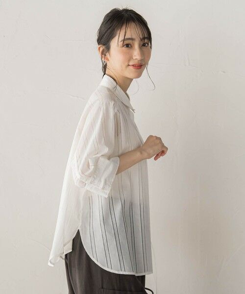 Droite lautreamont / ドロワットロートレアモン シャツ・ブラウス | 【WEB限定】T/Cストライプブラウス | 詳細3