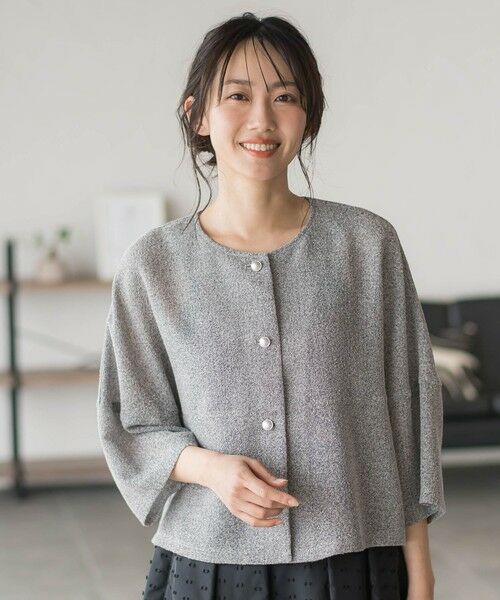 Droite lautreamont / ドロワットロートレアモン シャツ・ブラウス | ラメッシュブラウス（ライトグレー）