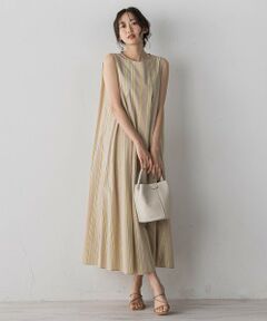Droite lautreamont / ドロワットロートレアモン ロング・マキシ丈ワンピース | MULTI COTTONストライプワンピース