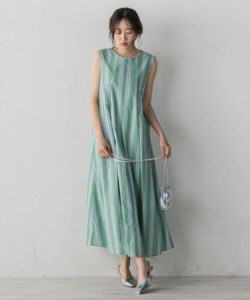 Droite lautreamont / ドロワットロートレアモン ロング・マキシ丈ワンピース | MULTI COTTONストライプワンピース | 詳細1