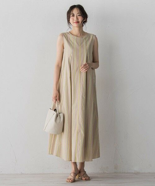 Droite lautreamont / ドロワットロートレアモン ロング・マキシ丈ワンピース | MULTI COTTONストライプワンピース | 詳細6