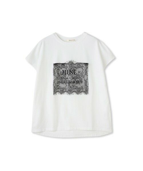 Droite lautreamont / ドロワットロートレアモン カットソー | レースたたき付けプリントTシャツ | 詳細9