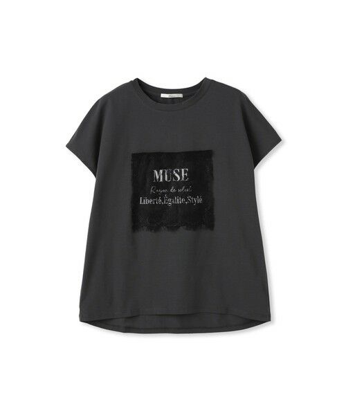 Droite lautreamont / ドロワットロートレアモン カットソー | レースたたき付けプリントTシャツ | 詳細17