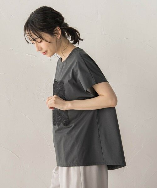 Droite lautreamont / ドロワットロートレアモン カットソー | レースたたき付けプリントTシャツ | 詳細8