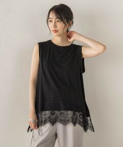 Droite lautreamont / ドロワットロートレアモン カットソー | レースコンビノースリーブカットソー