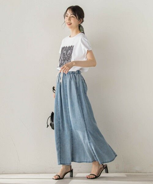 Droite lautreamont / ドロワットロートレアモン ミニ・ひざ丈スカート | Air DENIM マーメイドスカート | 詳細4