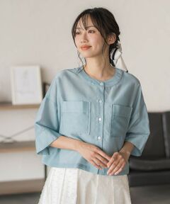 Droite lautreamont / ドロワットロートレアモン シャツ・ブラウス | 【WEB限定】シアーサテンバンドカラーブラウス