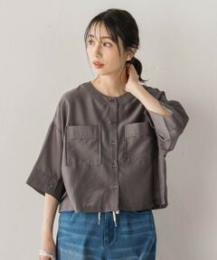 Droite lautreamont / ドロワットロートレアモン シャツ・ブラウス | 【WEB限定】シアーサテンバンドカラーブラウス