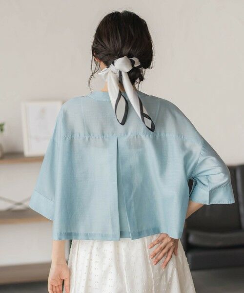 Droite lautreamont / ドロワットロートレアモン シャツ・ブラウス | 【WEB限定】シアーサテンバンドカラーブラウス | 詳細8