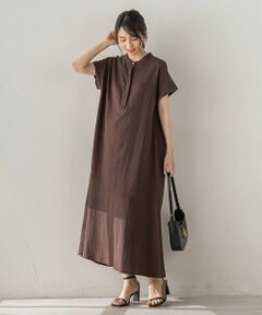Droite lautreamont / ドロワットロートレアモン ロング・マキシ丈ワンピース | レーヨン麻ポプリンワンピース