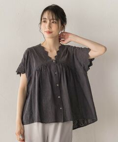 Droite lautreamont / ドロワットロートレアモン シャツ・ブラウス | 刺繍ハシゴレースブラウス
