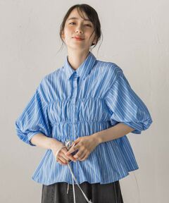 Droite lautreamont / ドロワットロートレアモン シャツ・ブラウス | 【WEB限定】シャーリングパフスリーブブラウス