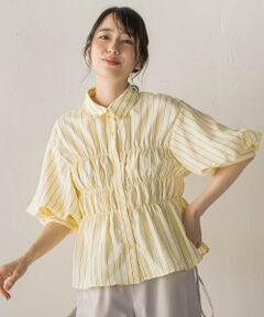 Droite lautreamont / ドロワットロートレアモン シャツ・ブラウス | 【WEB限定】シャーリングパフスリーブブラウス