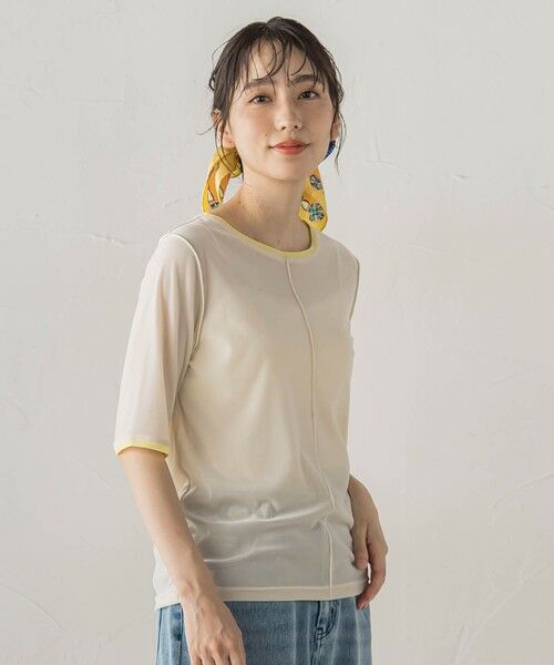 Droite lautreamont / ドロワットロートレアモン シャツ・ブラウス | シアーベロアTシャツ（オフホワイト）