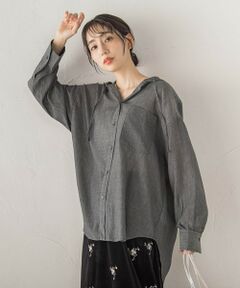 Droite lautreamont / ドロワットロートレアモン シャツ・ブラウス | シアーデニムフードオーバーシャツ