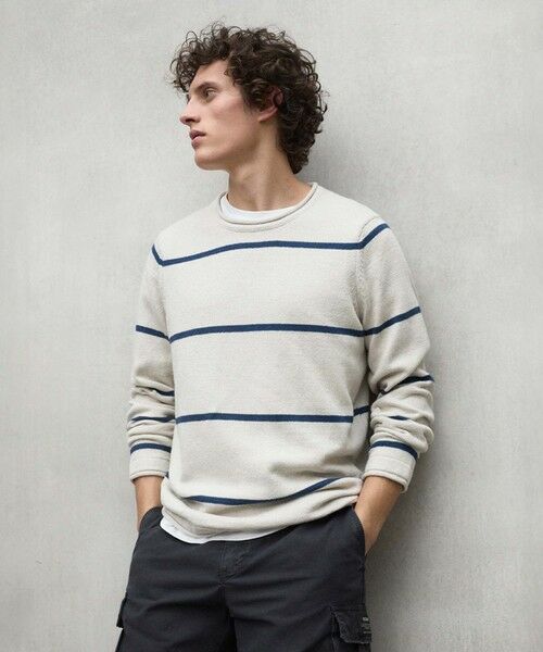 ECOALF/エコアルフ BARCO ボーダー ニット / BARCOALF KNIT MAN オフホワイト1 S ECOALF/エコアルフ BARCO ボーダー ニット / BARCOALF KNIT MAN オフホワイト1 S