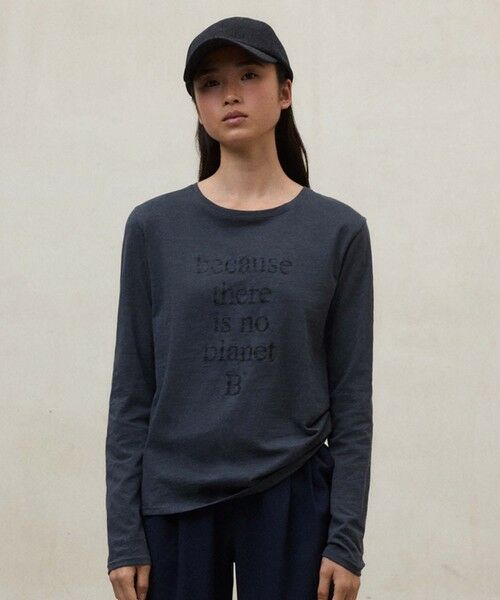 ECOALF/エコアルフ ROCHA BECAUSE ロンT / ROCHA T-SHIRT WOMAN ダークネイビー S ECOALF/エコアルフ ROCHA BECAUSE ロンT / ROCHA T-SHIRT WOMAN ダークネイビー S