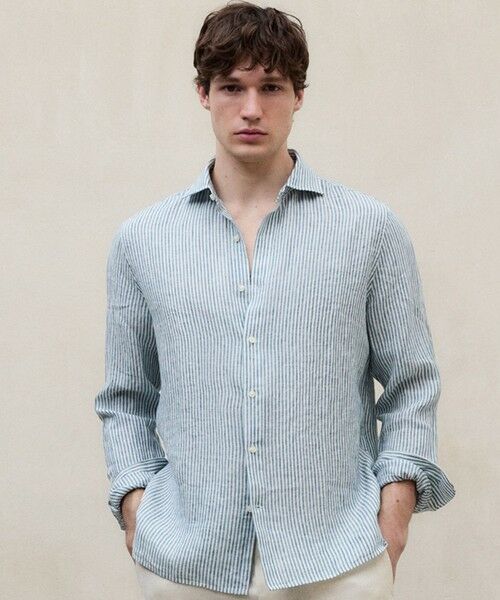 ECOALF / エコアルフ その他トップス | ALFREDO シャツ / ALFRED LINEN STRIPES MAN（グリーン2）