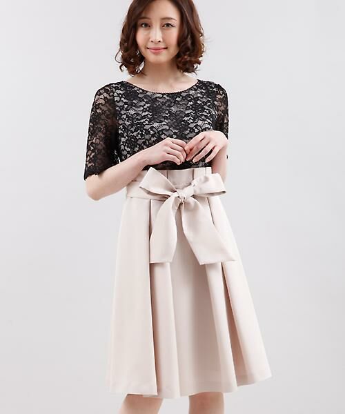 大きいサイズ トップレース切り替えプリーツワンピース ミニ丈 ひざ丈ワンピース Ef De L エフデ エルサイズ ファッション通販 タカシマヤファッションスクエア