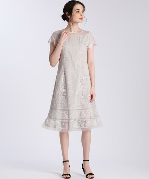 セール 大きいサイズ レースペプラムワンピース Maglie White ミニ丈 ひざ丈ワンピース Ef De L エフデ エルサイズ ファッション通販 タカシマヤファッションスクエア